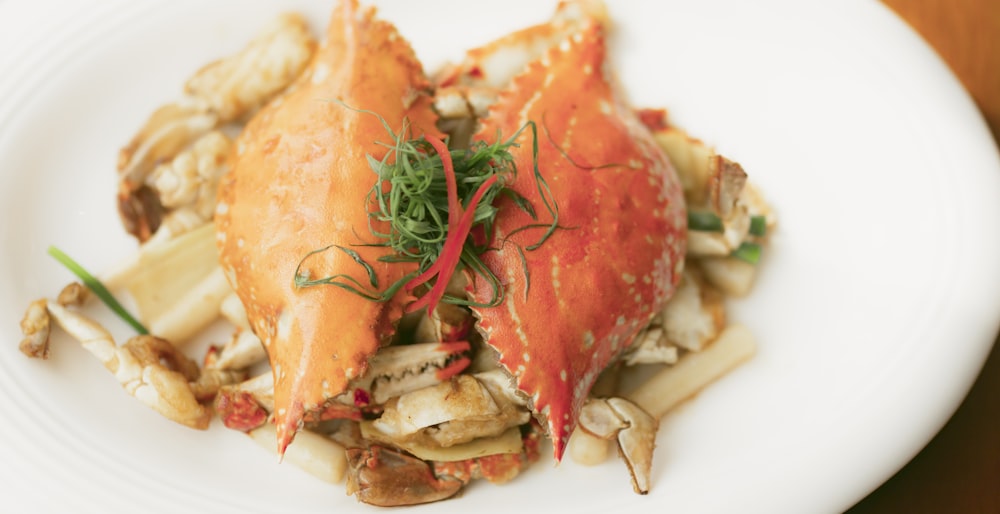 cooked shrimp on white ceramic plate