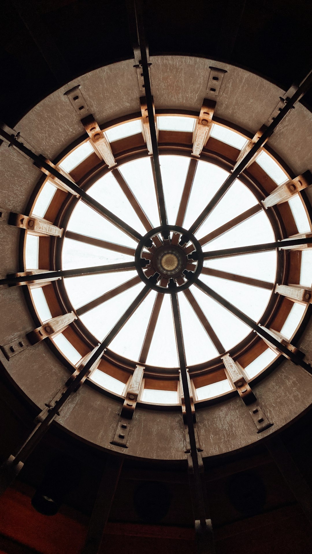 brown and black spiral staircase