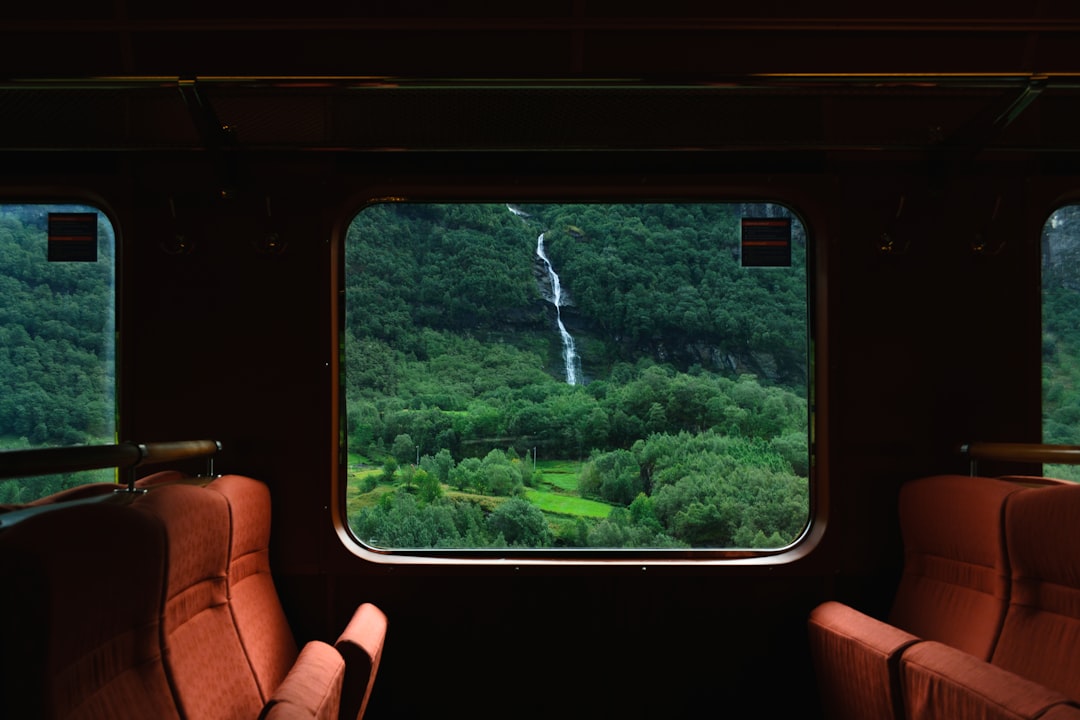 person holding black smartphone with brown leather case, Beautiful Norway on the way to Flåm.