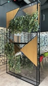 A hanging wall divider adding privacy and style.