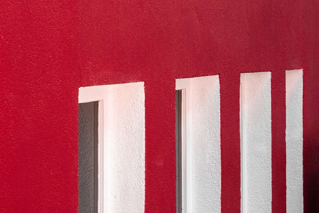 red and white painted wall