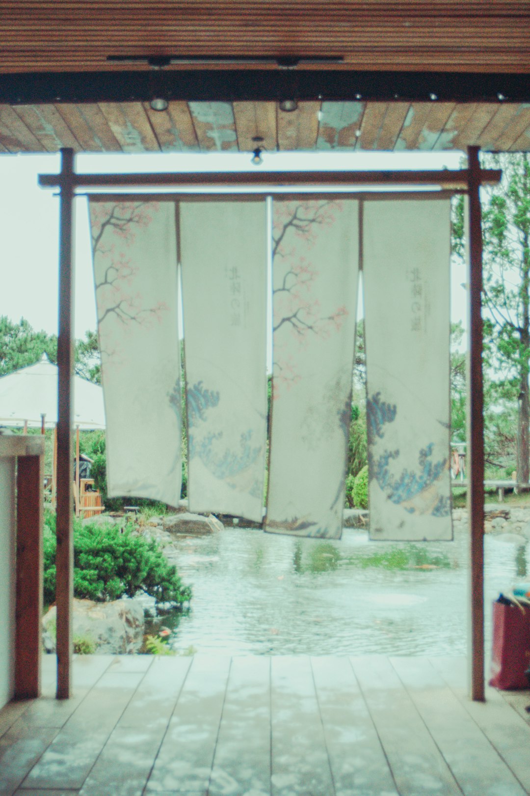 brown wooden framed glass window