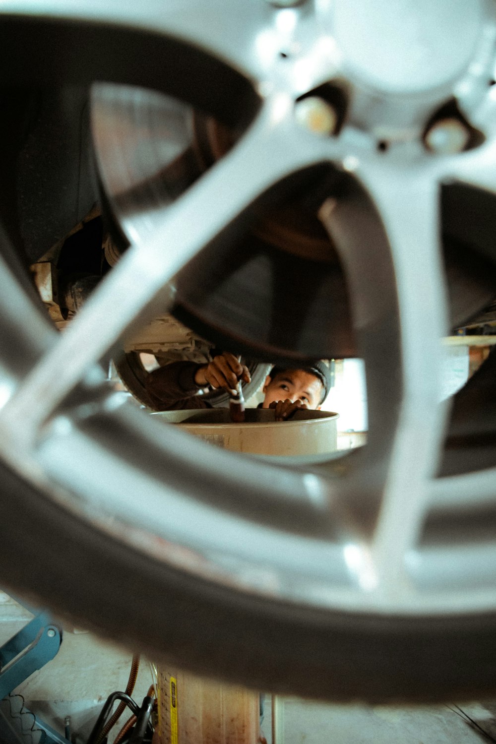 grey car wheel with tire