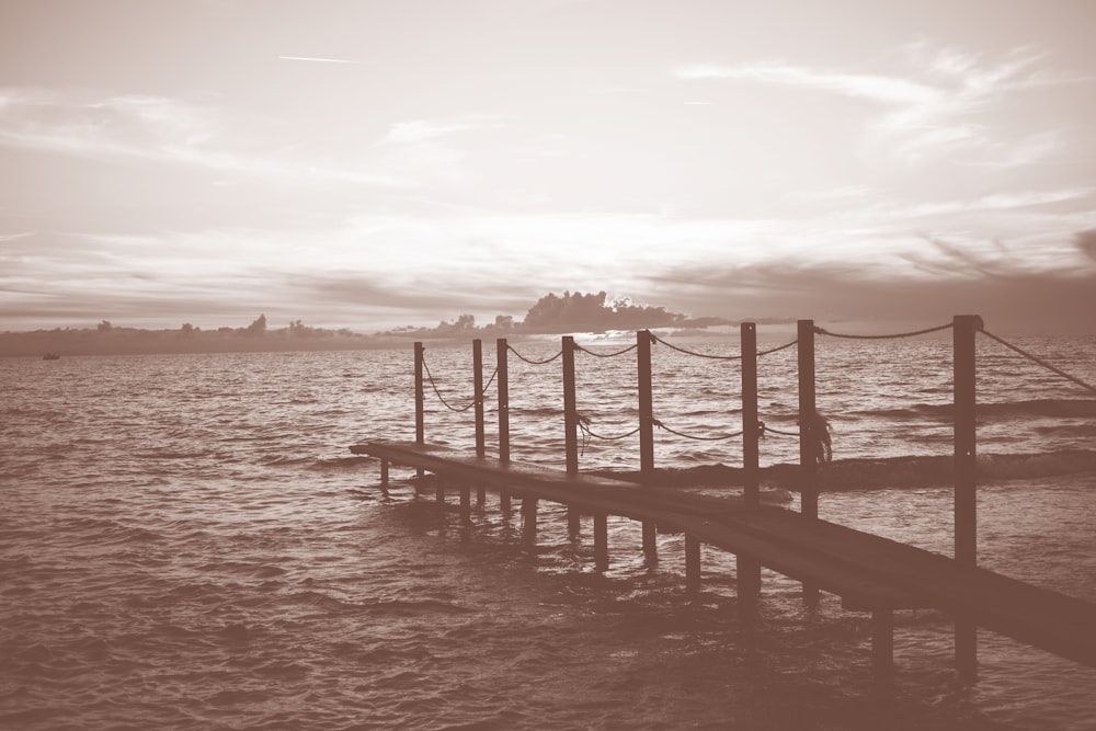 brown wooden dock on sea during daytime