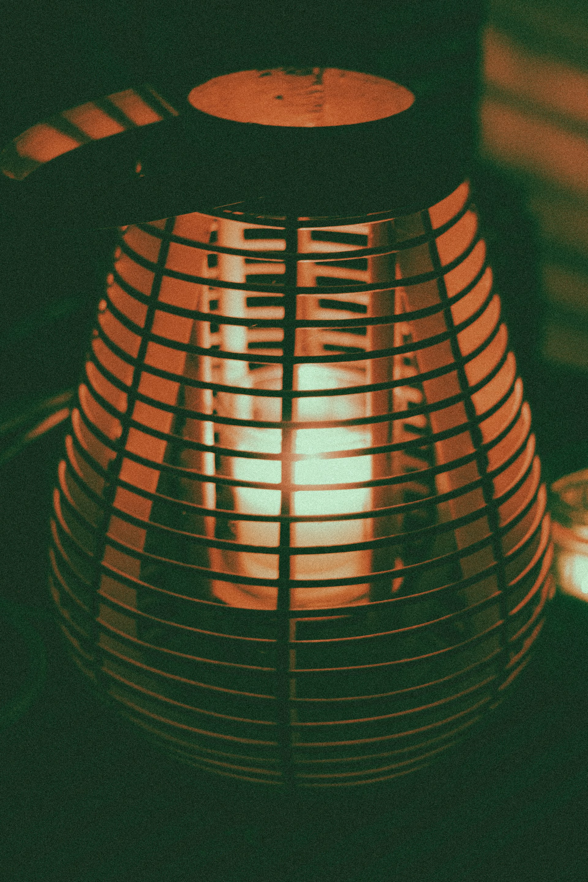 white and black electric lamp