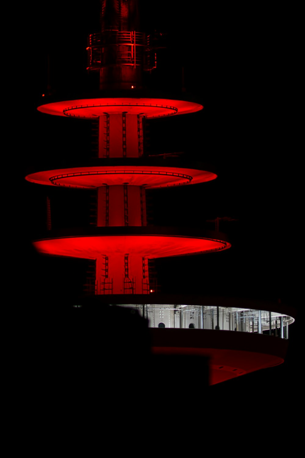 red and white spiral light