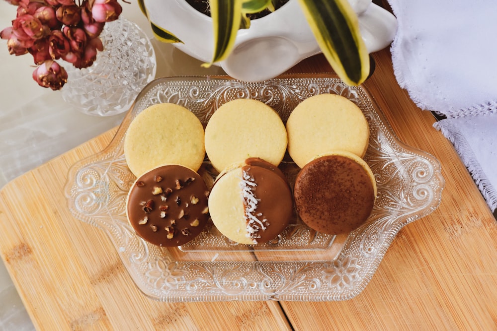 brown round pastry on brown wooden tray