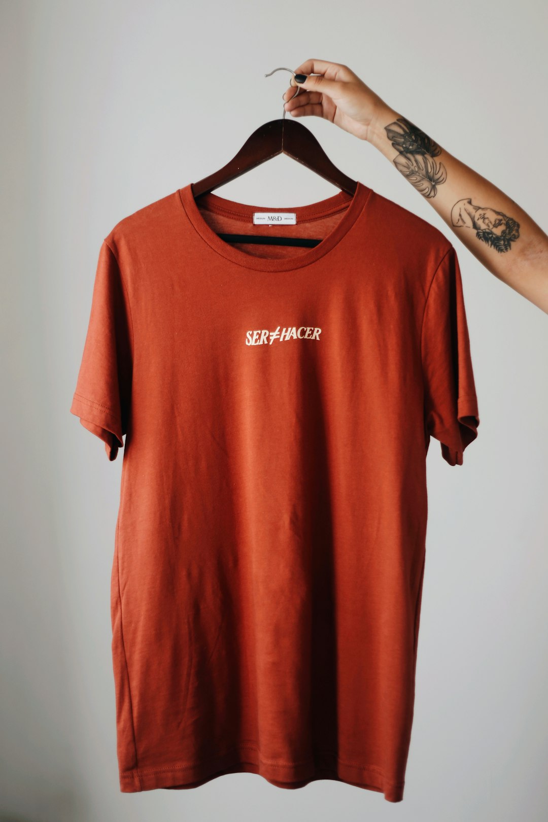 red crew neck t-shirt