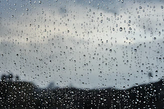 water droplets on glass panel
