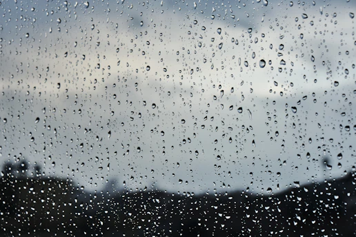water droplets on glass panel