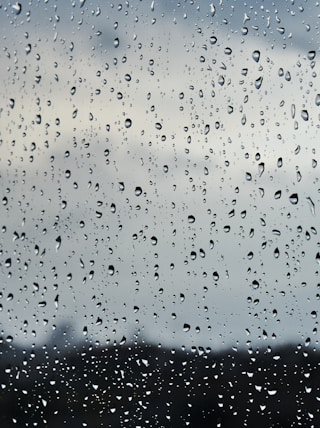 water droplets on glass panel