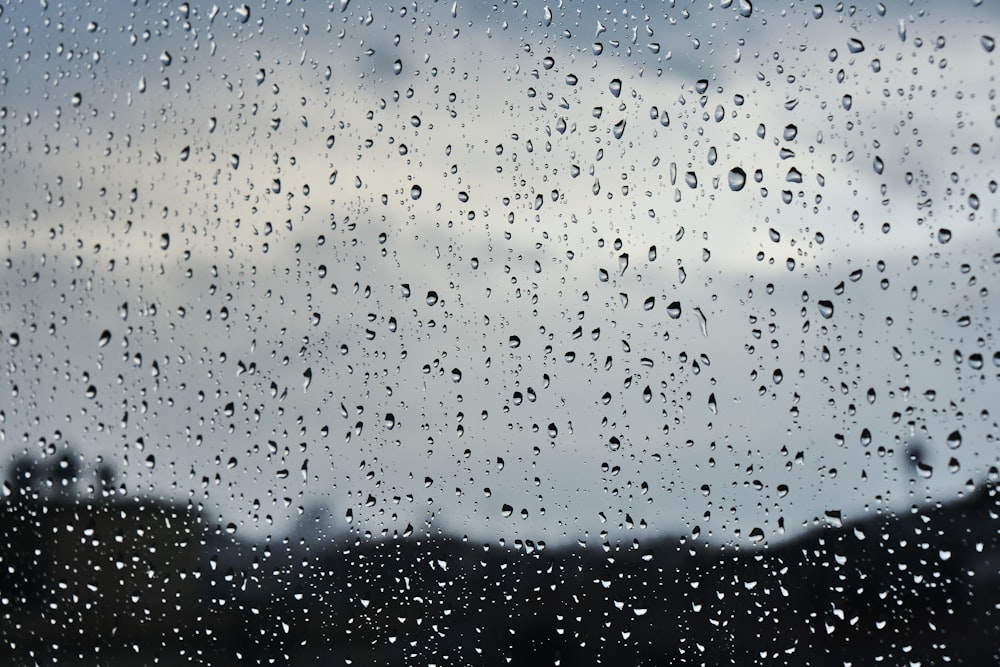 water droplets on glass panel