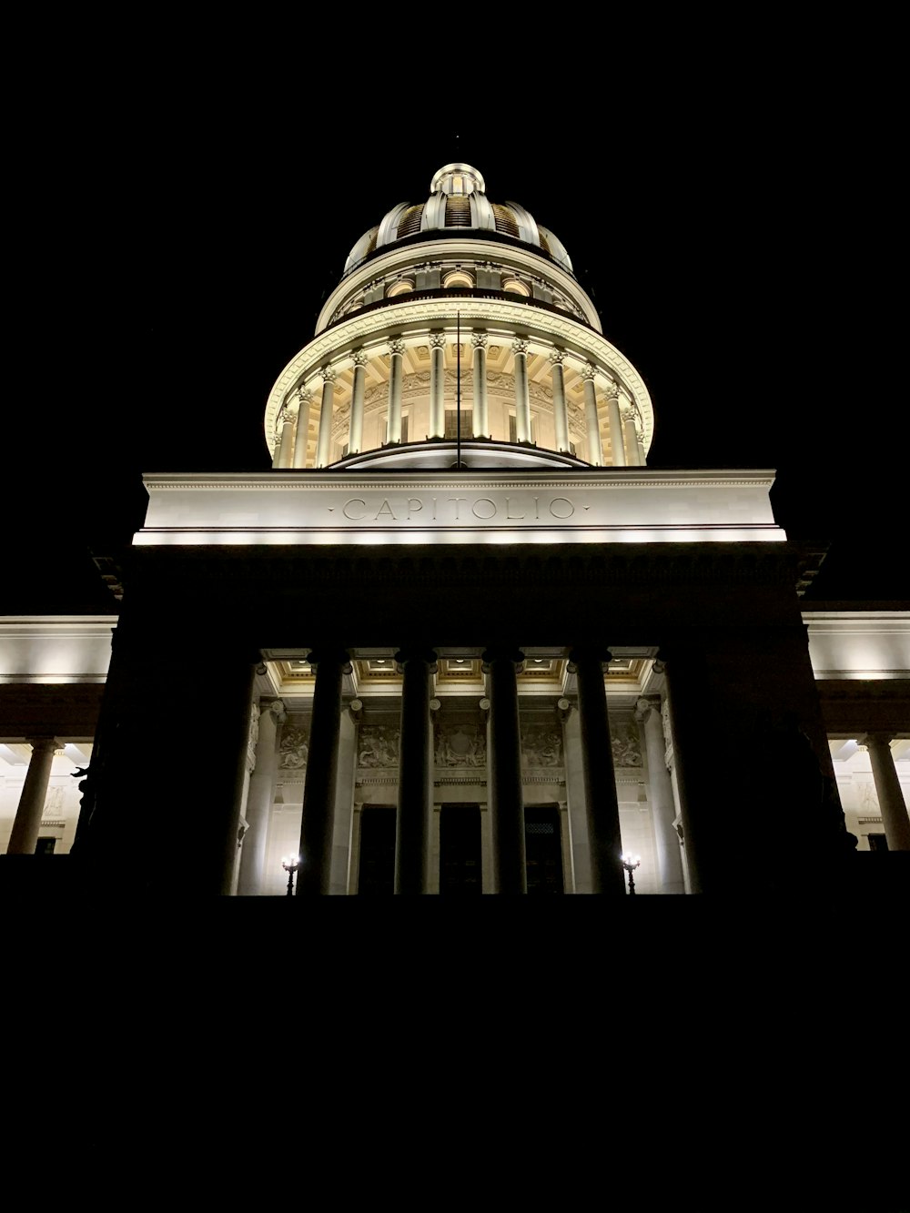 white concrete building during night time