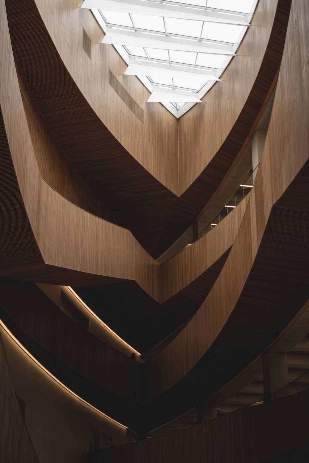 brown and black spiral staircase