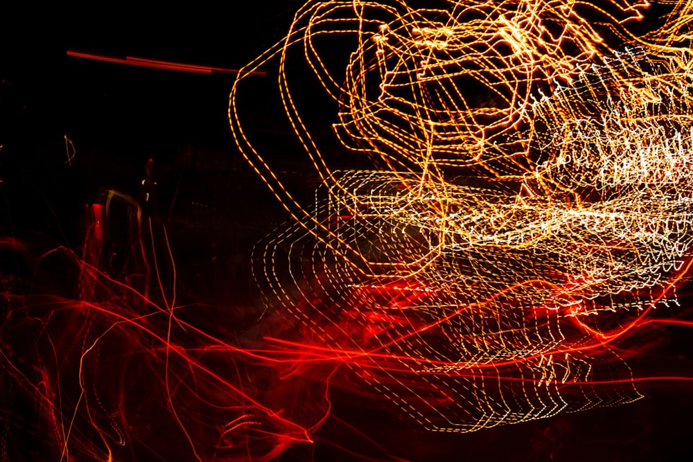 red and white light streaks