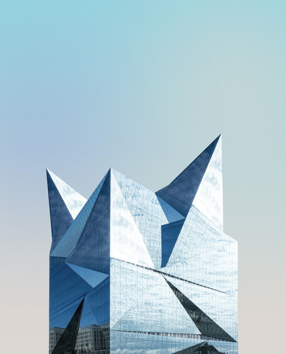 blue and white triangle illustration