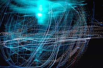 blue and white light streaks