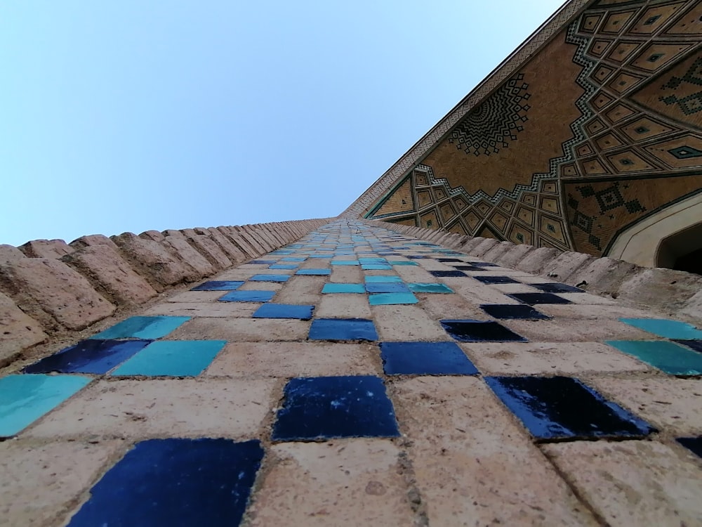 blue and white concrete building