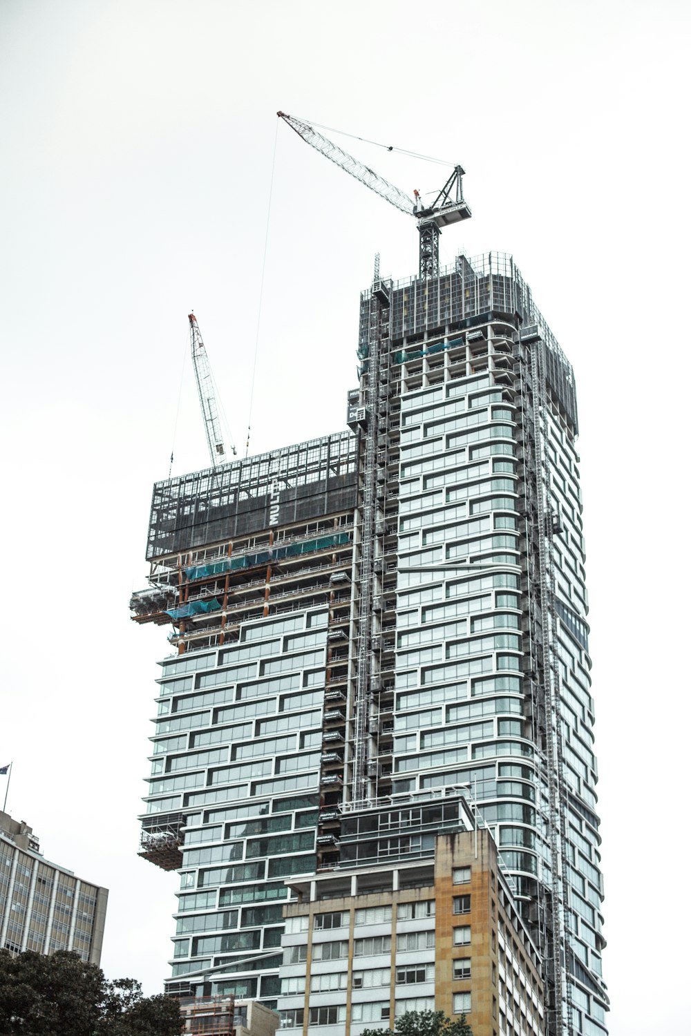 grayscale photo of high rise building