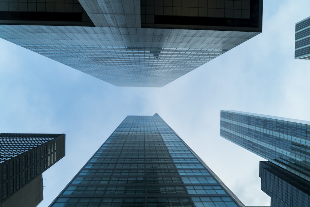 low angle photography of high rise building