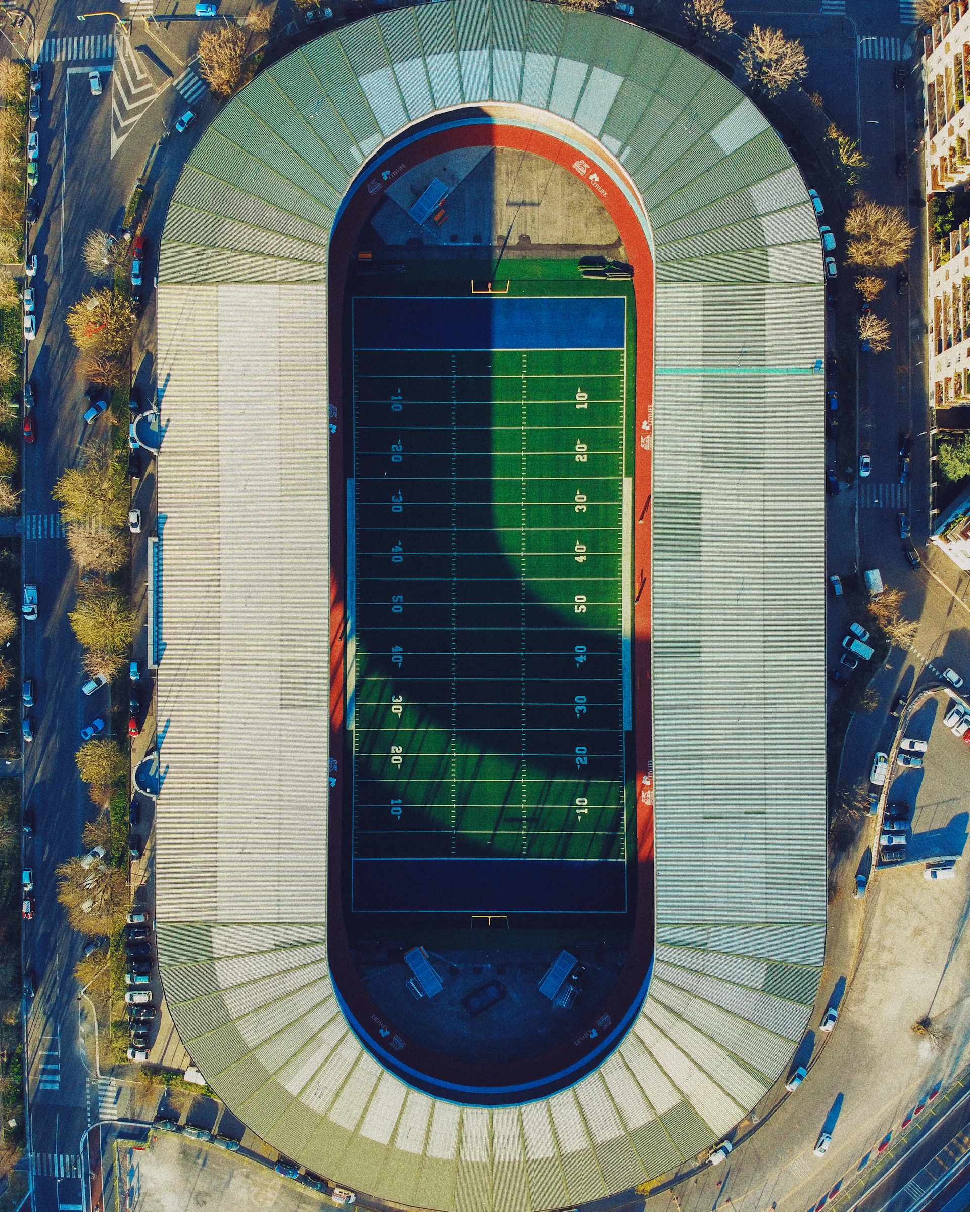 blue and red basketball court