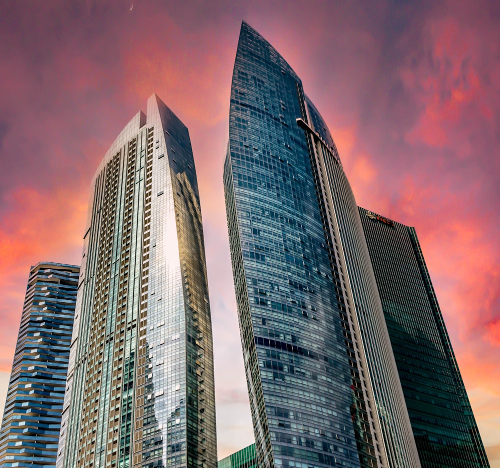 low angle photography of high rise building