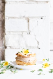 brown and white pastry on white ceramic plate