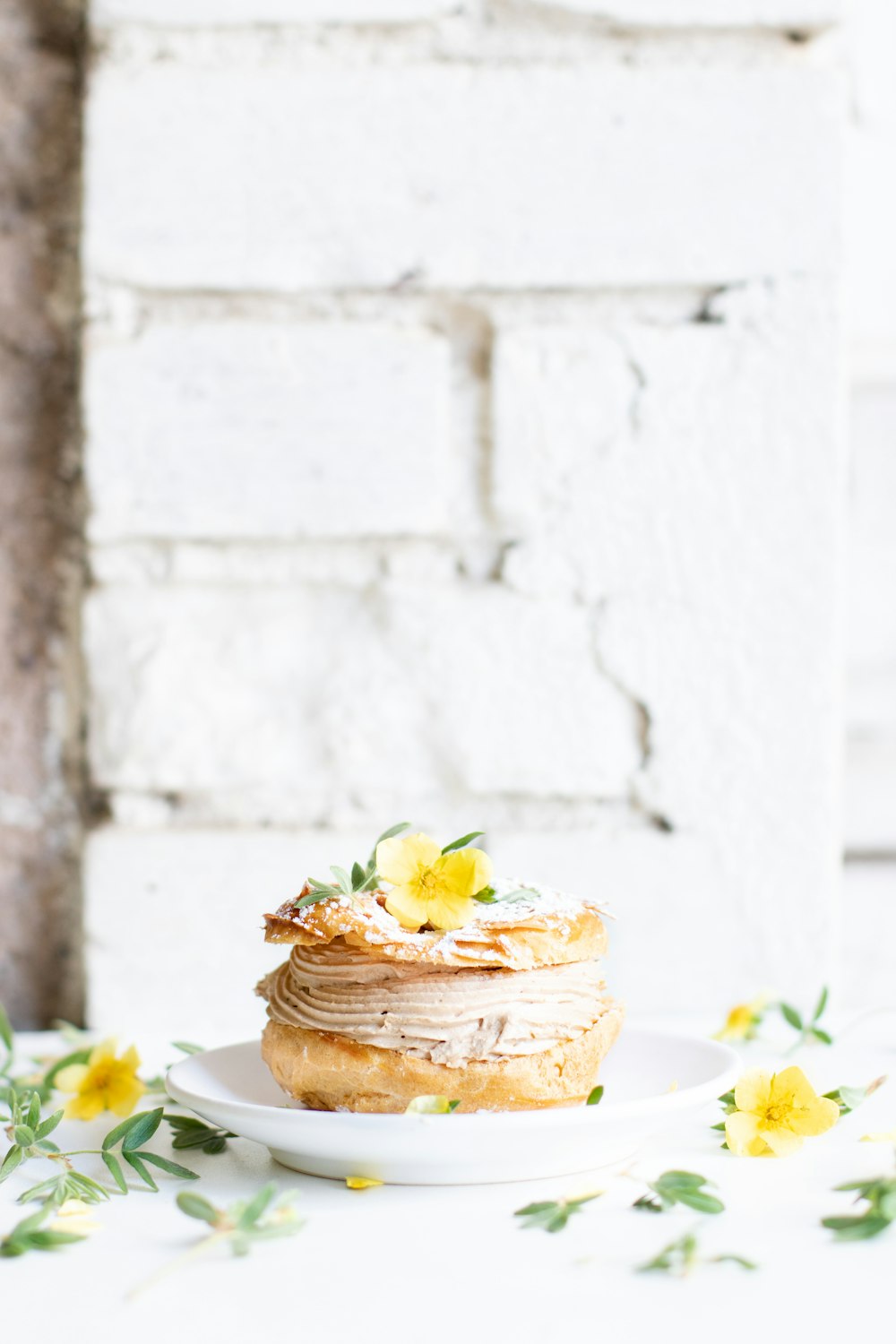 brown and white pastry on white ceramic plate