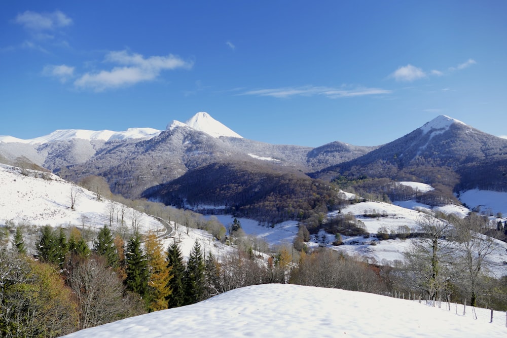 snow covered mountain under blue sky during daytime