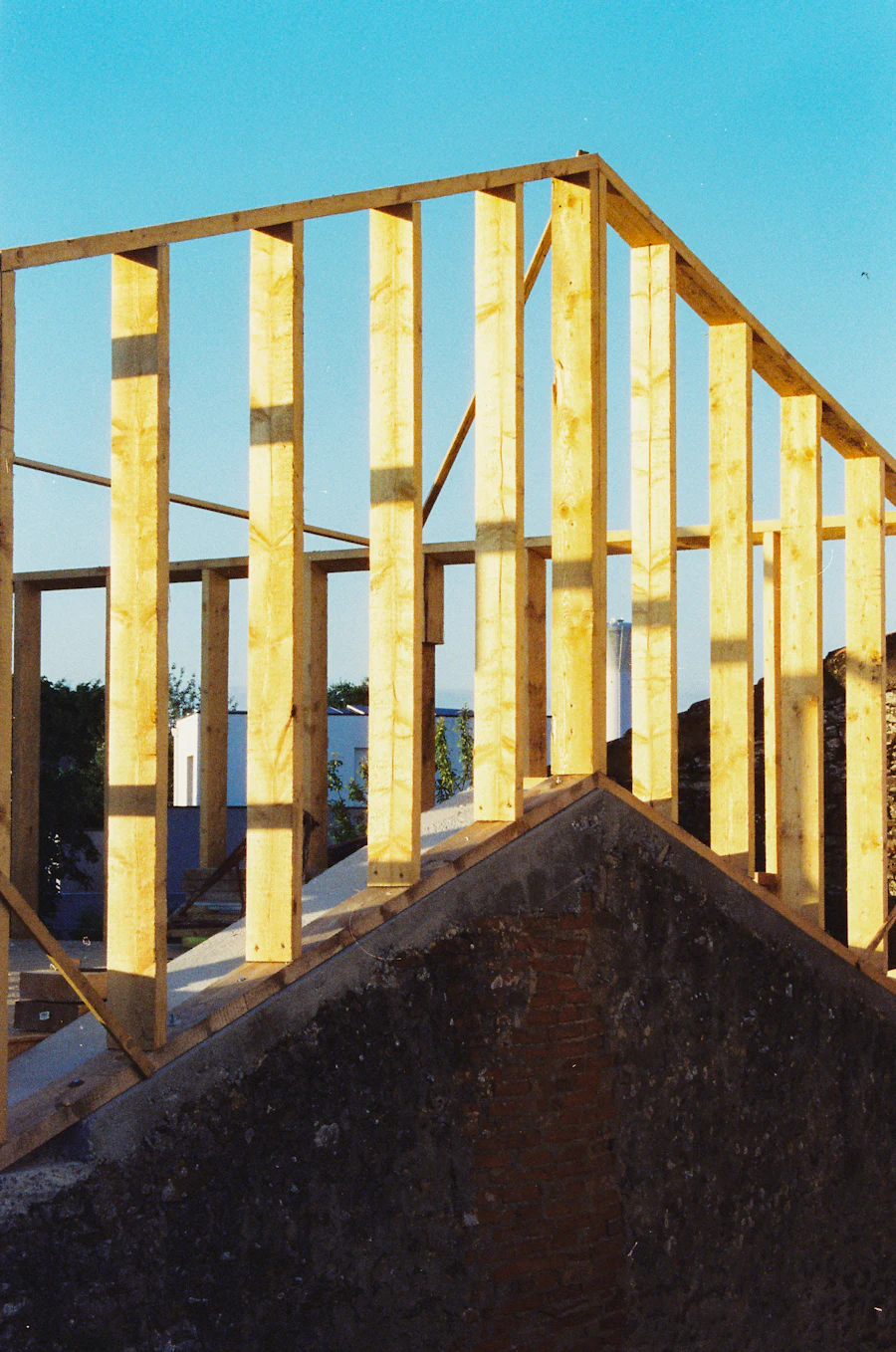 House under construction framing