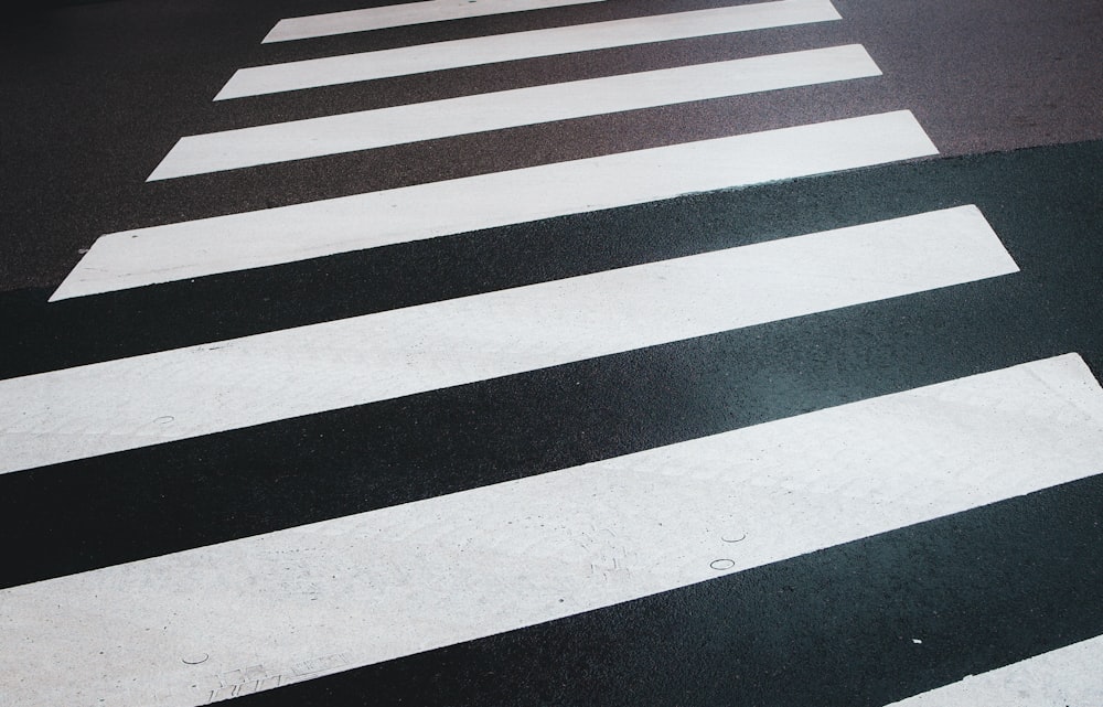 white and black stripe textile