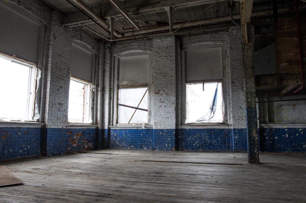 blue and white concrete building