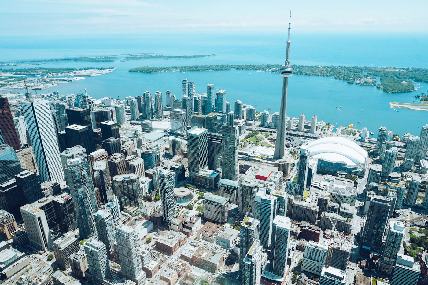 Aerial view of Toronto’s business district, Canada