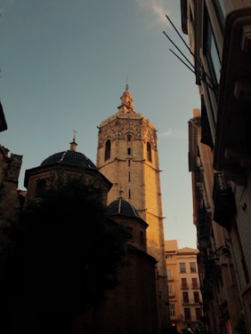 The historic façade of Colegio Vicente Rocafuerte bathed in warm sunlight.