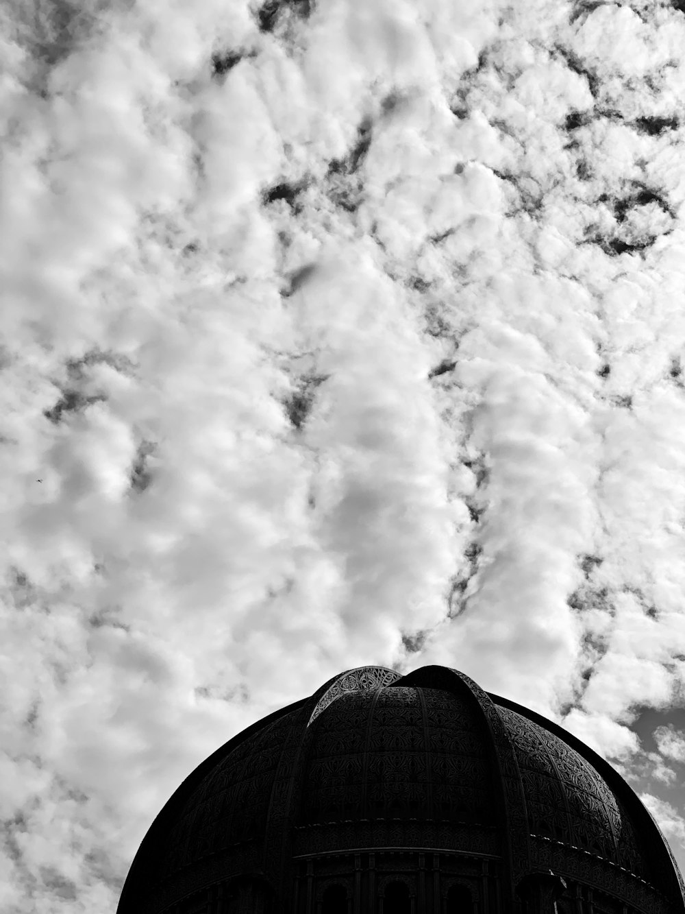 grayscale photo of person wearing knit cap and winter coat