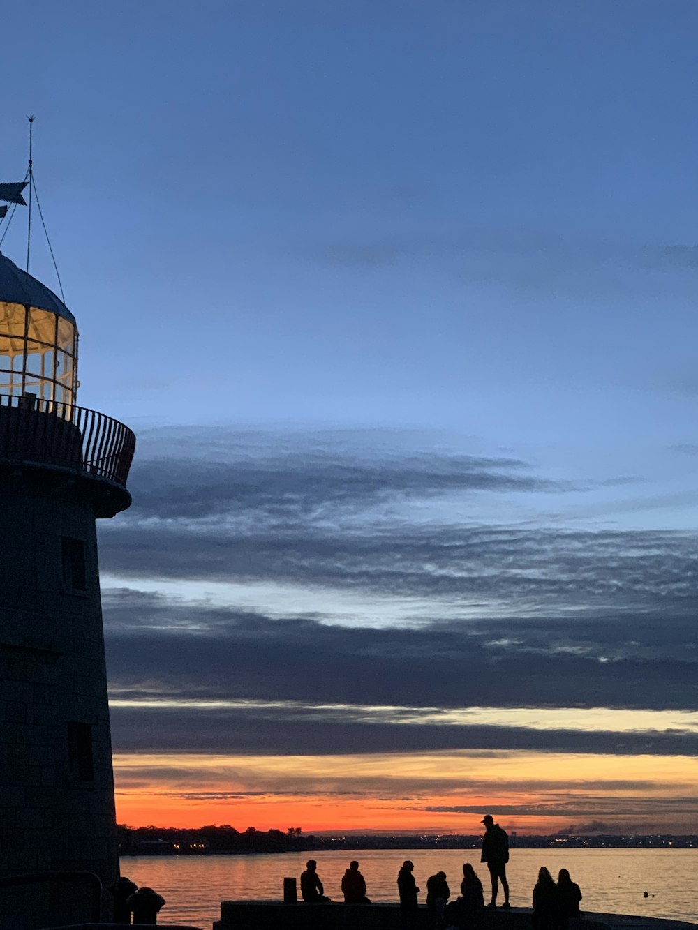 silhouette of lighthouse during sunset