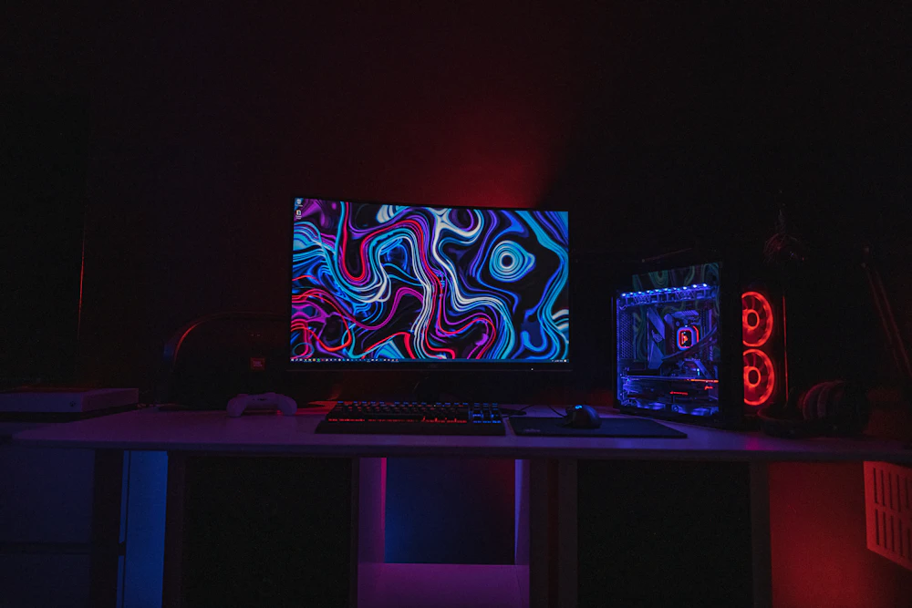 Setup gaming RGB untuk bagian promo ManufactureGrow