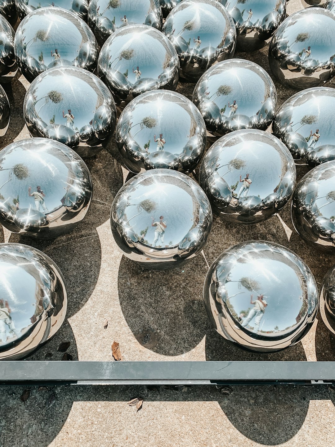 blue and silver round ball decors