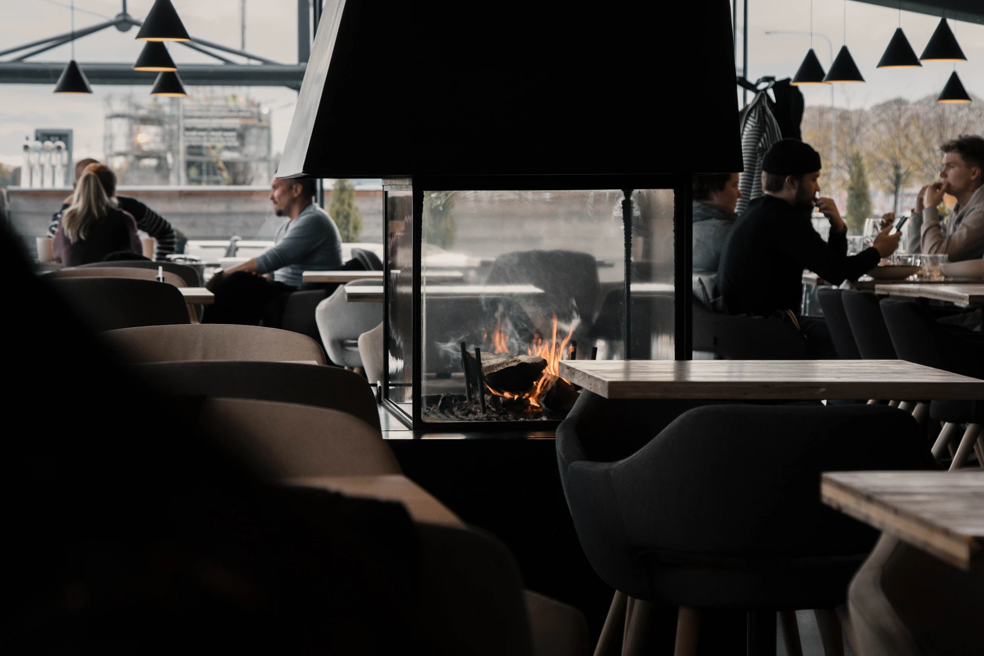 Warm coffee shop interior