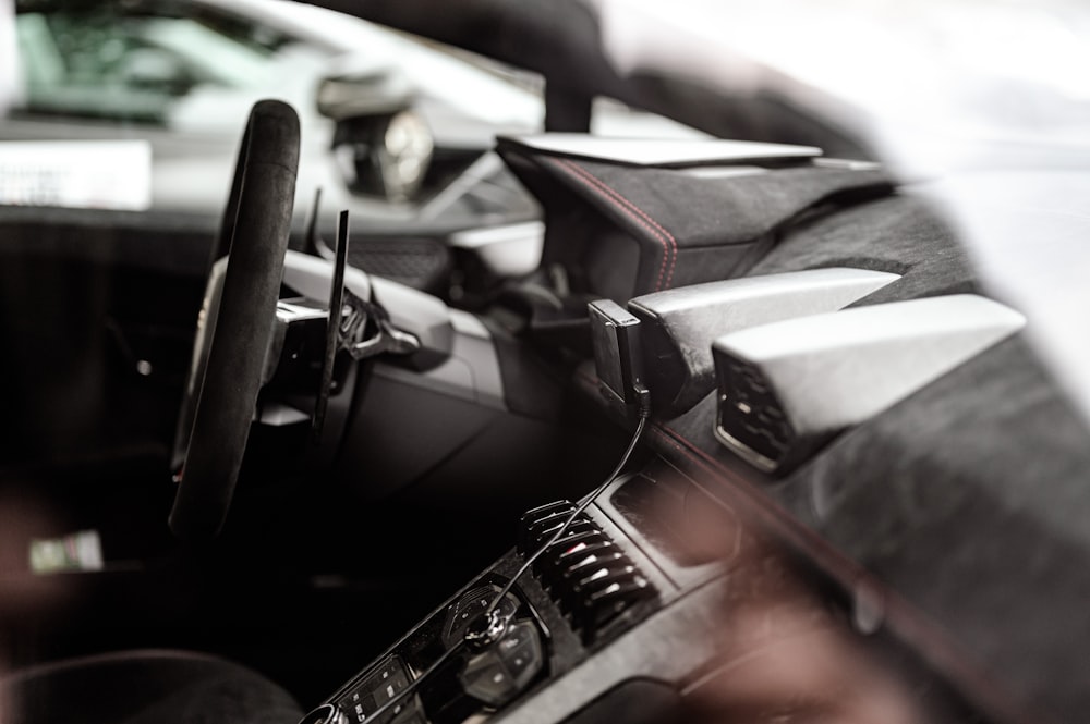 black and silver car engine