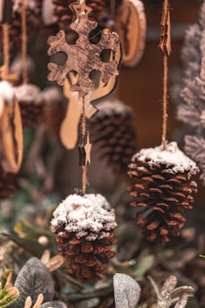 brown wooden heart shaped hanging ornament