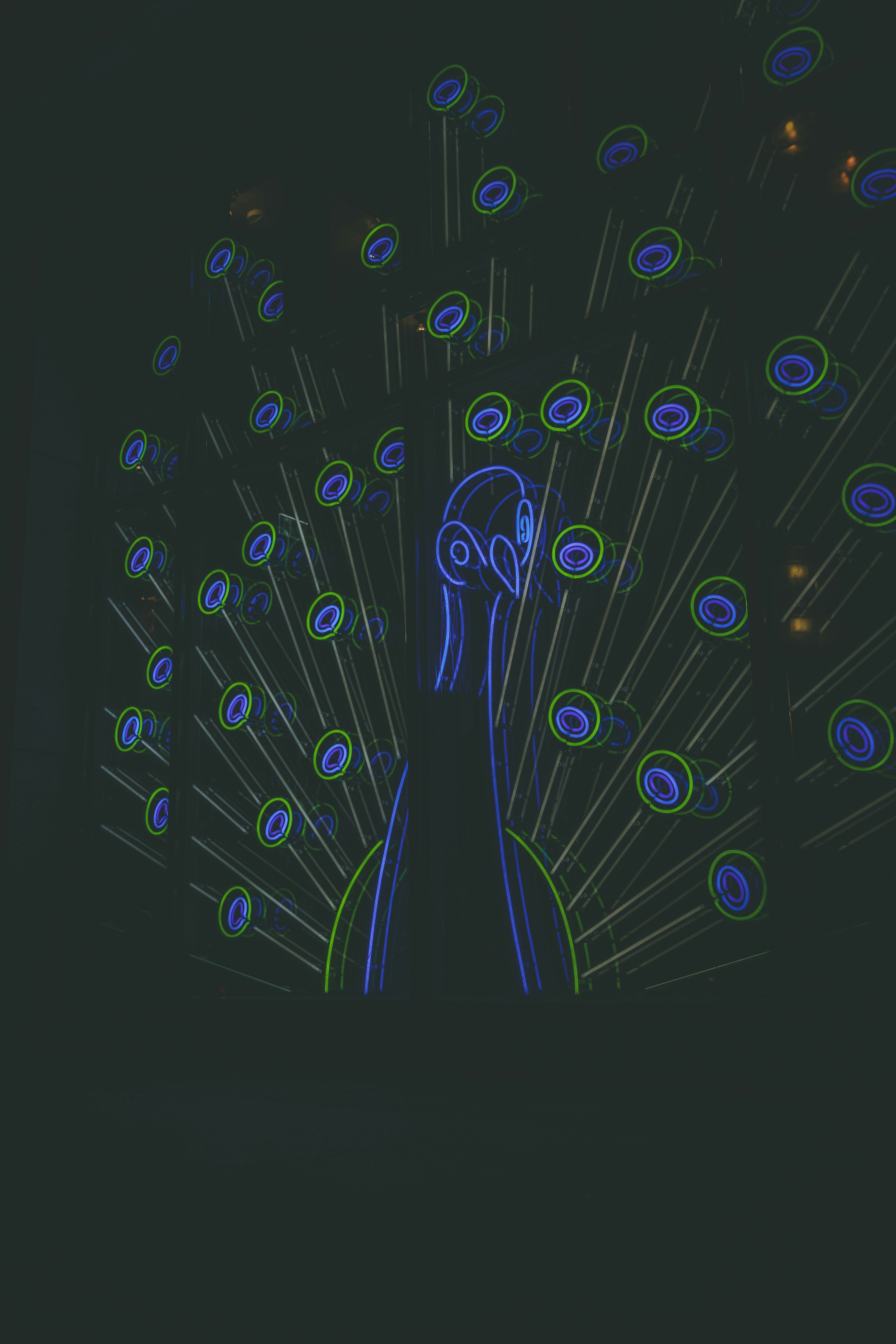 blue and yellow swirl lights