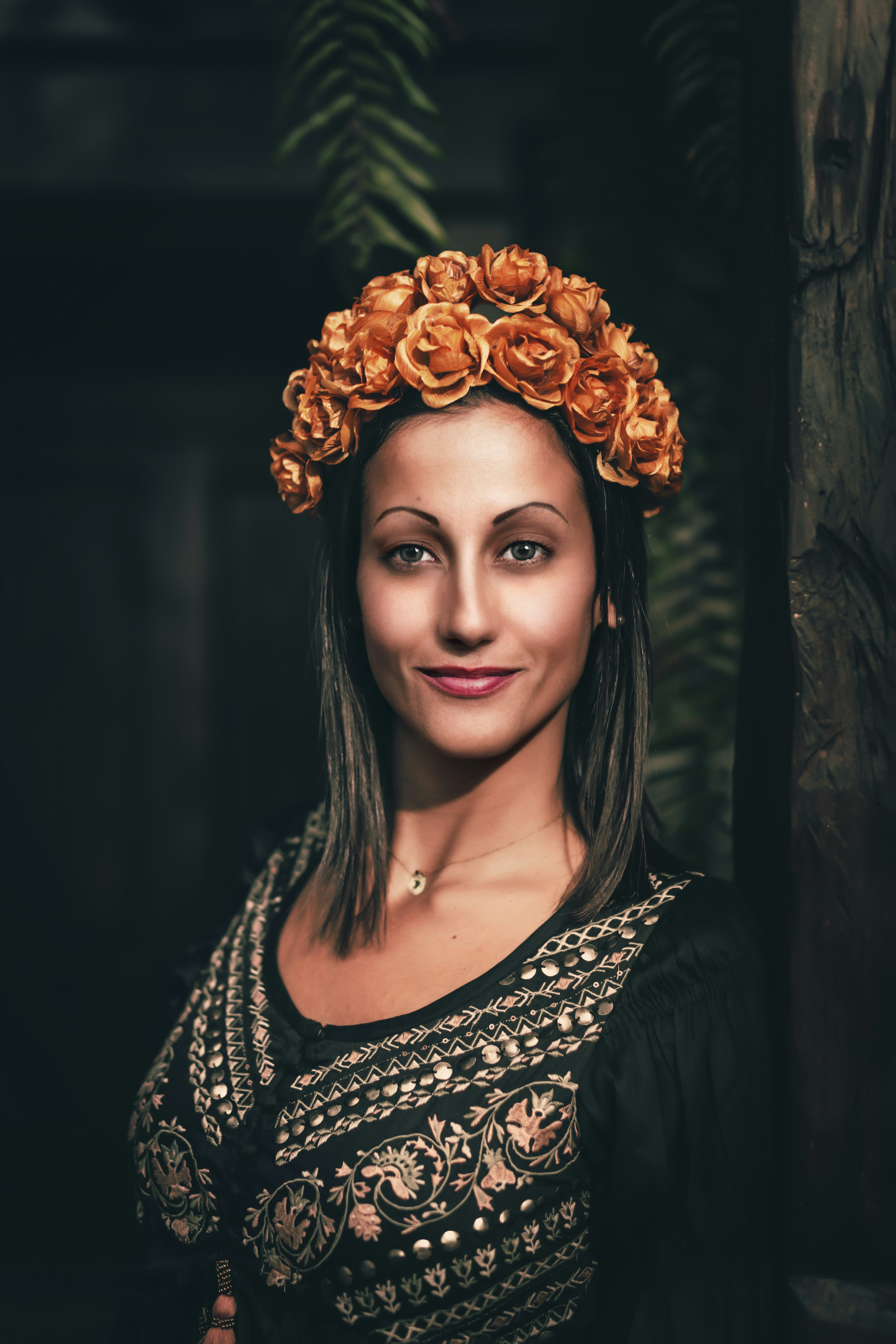 woman in black and white shirt