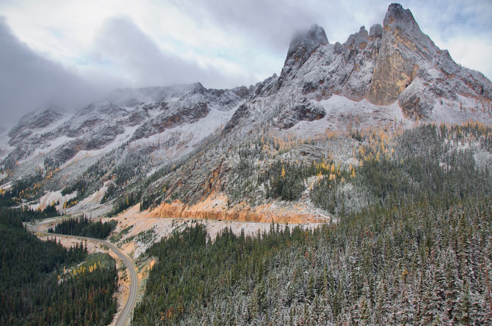 snow covered mountain during daytime