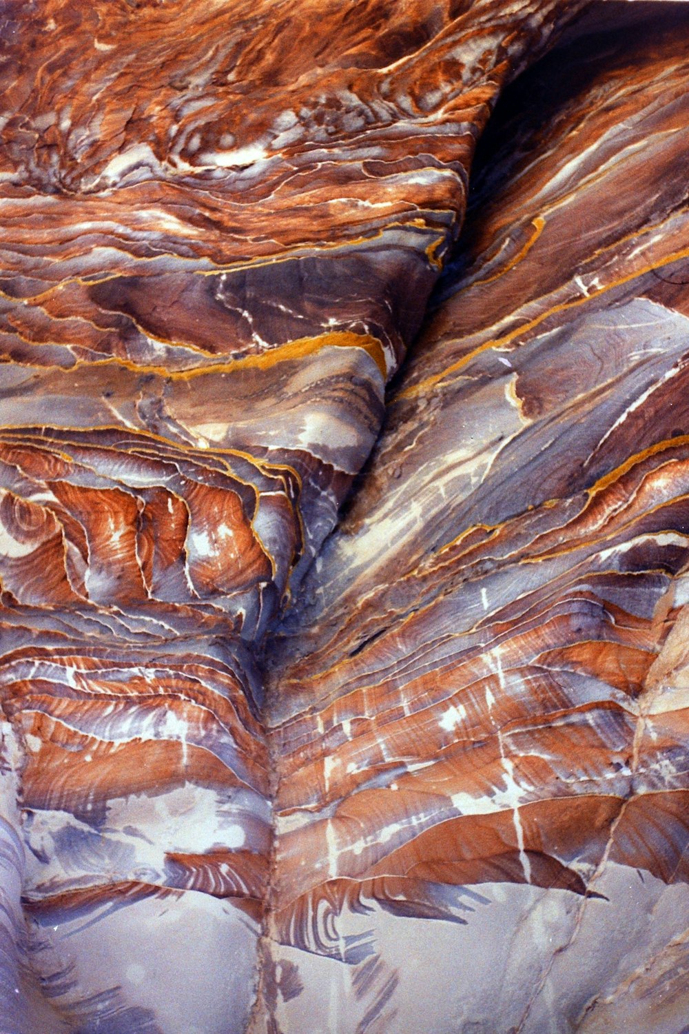 brown and white rock formation