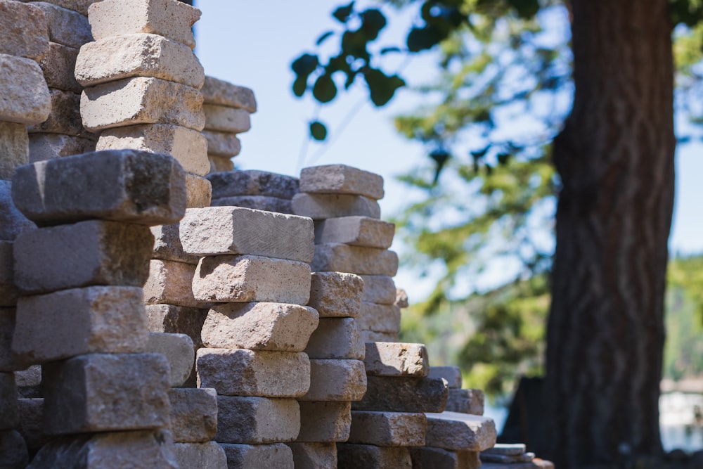 brown concrete blocks during daytime