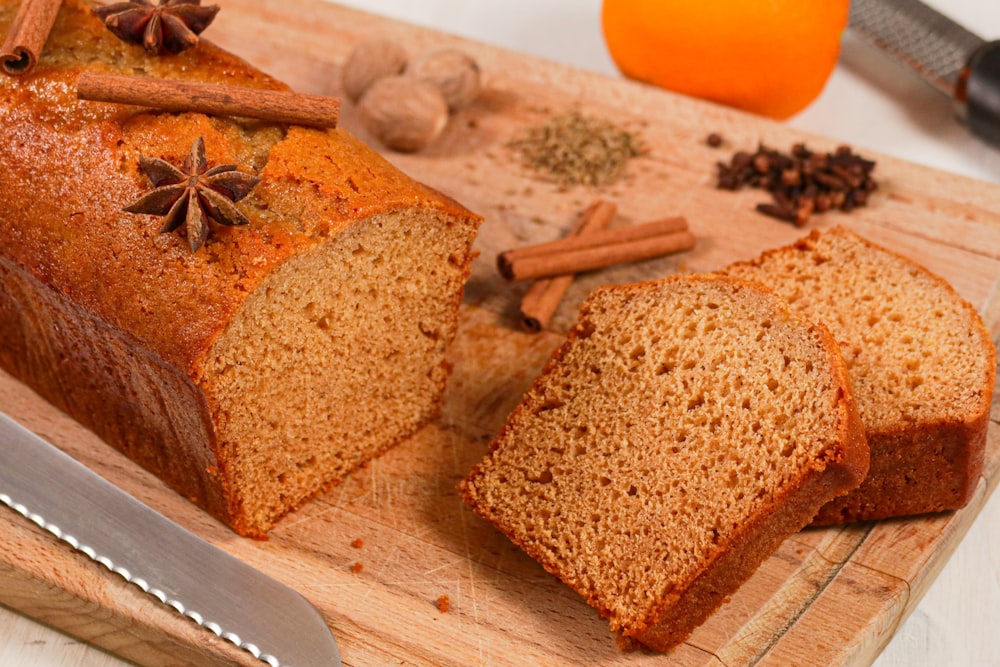 brown bread on brown wooden chopping board