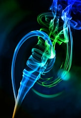 blue and green light streaks