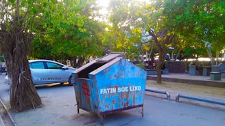 A clean, orange dumpster parked outside a residential home in Orlando on a sunny day.