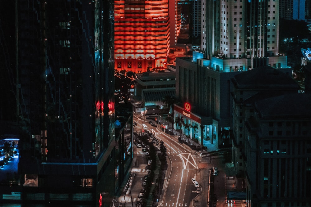 cars on road in city during night time